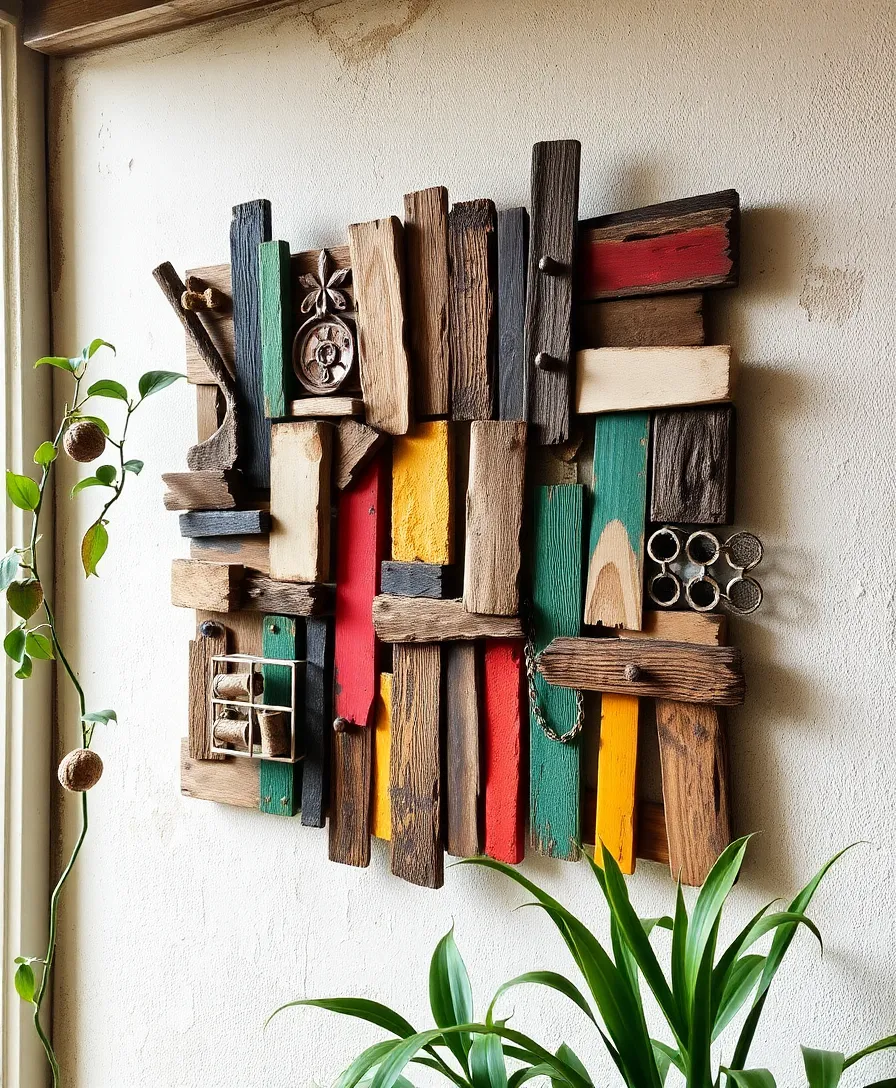 18 Unique DIY Wall Art Ideas That Add a Personal Touch to Every Room! - 10. Upcycled Materials Art