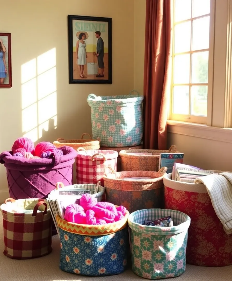 11 DIY Thrift Store Decor Ideas That'll Transform Your Space (And Your Wallet!) - 9. Upcycled Fabric Baskets