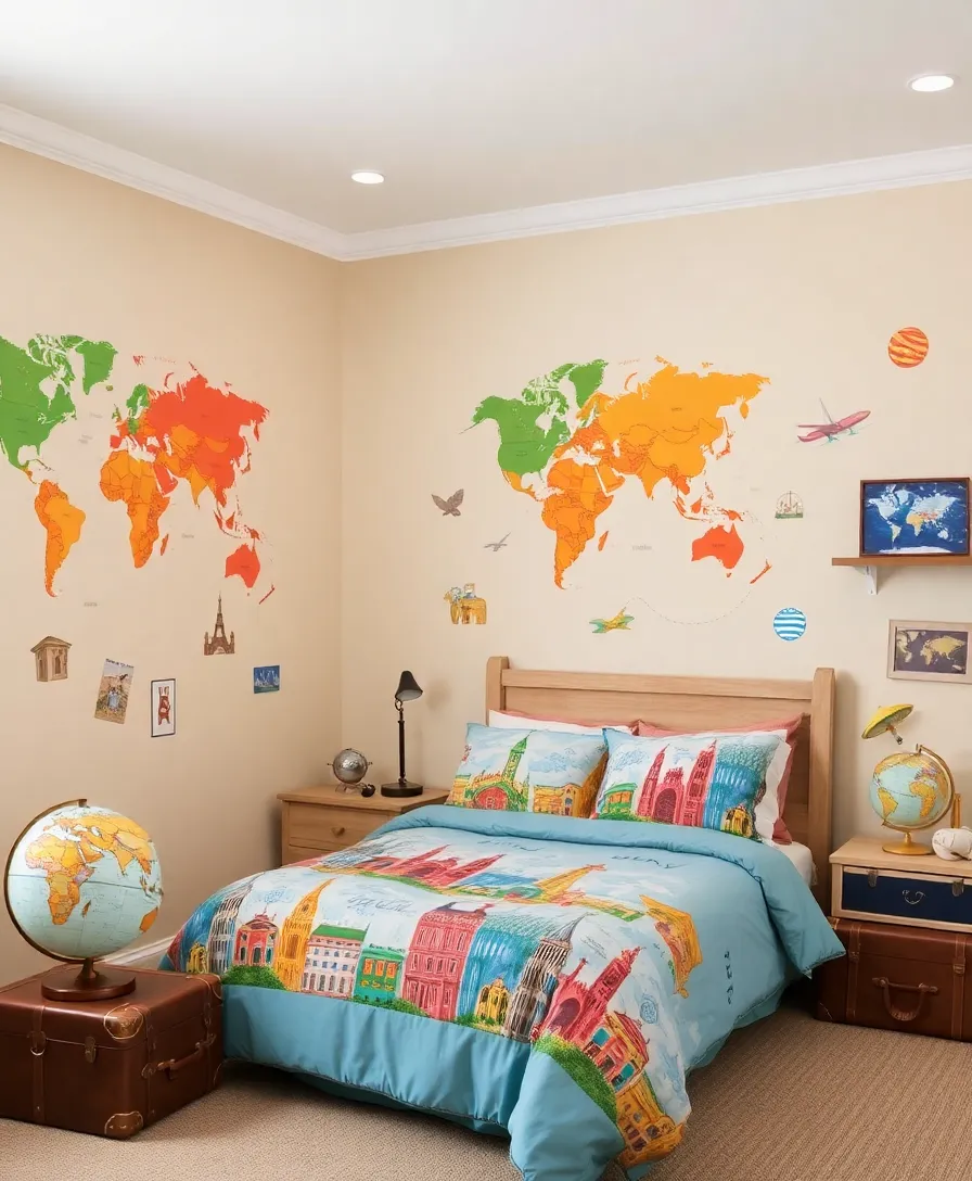 30 Colorful Kids' Room Designs That Will Instantly Brighten Your Day! (Don’t Miss #12!) - 18. Colorful Travel Adventure