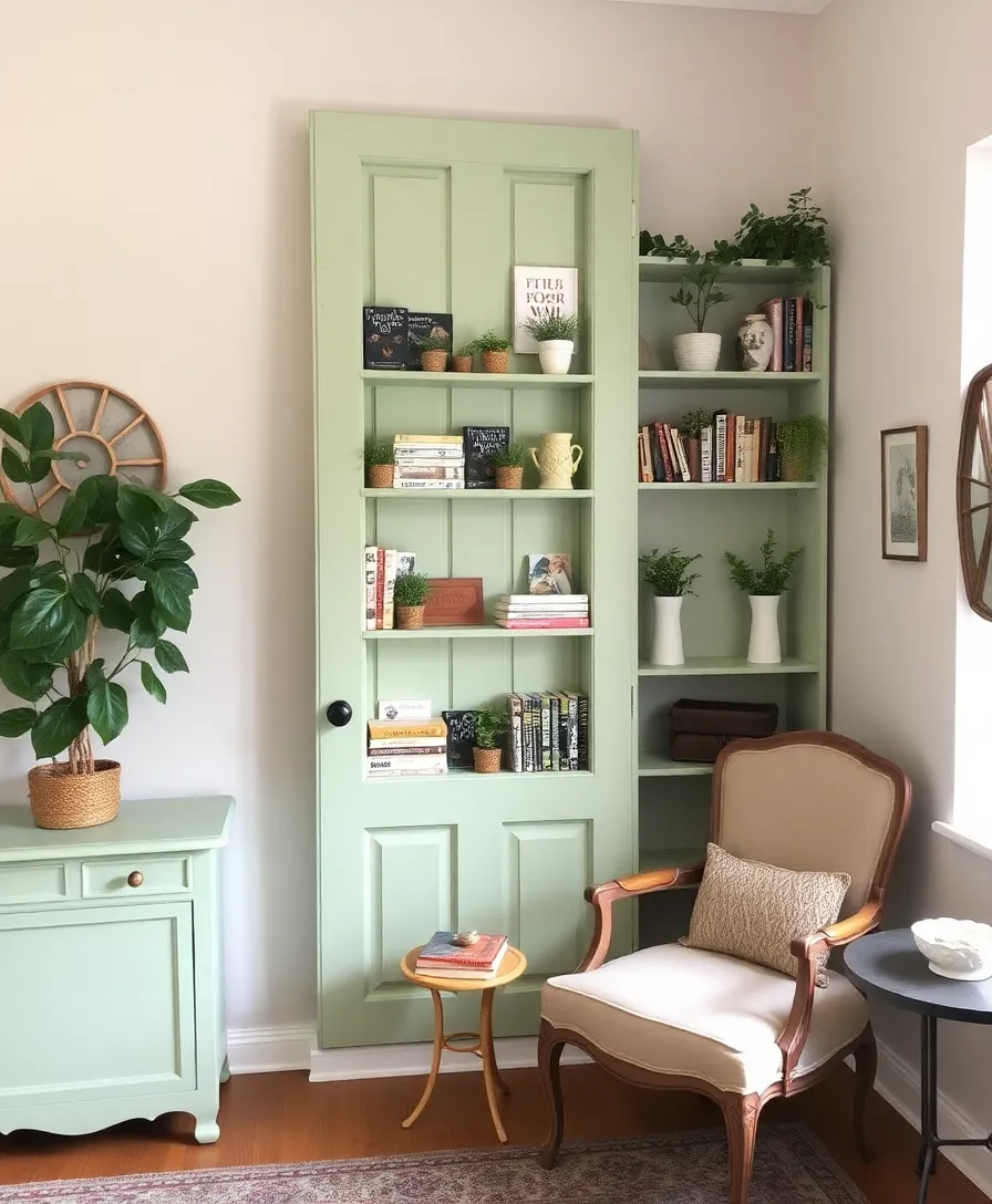 11 DIY Thrift Store Decor Ideas That'll Transform Your Space (And Your Wallet!) - 8. Vintage Door Shelving