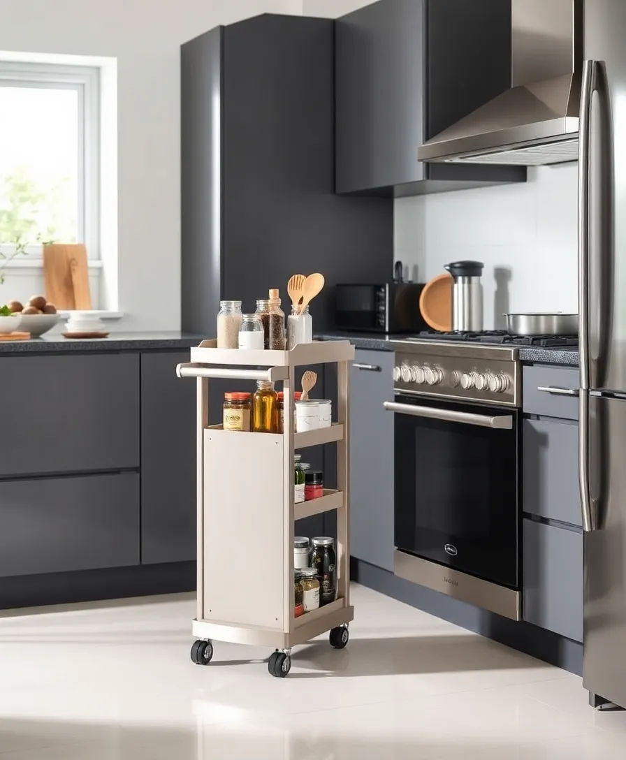 15 Ingenious Small Space Storage Hacks You Wish You Knew Sooner! - 11. Slim Rolling Carts