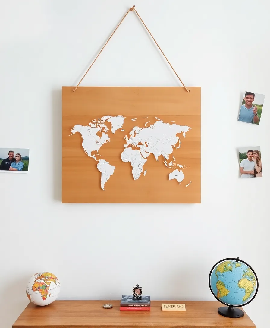 18 Unique DIY Wall Art Ideas That Add a Personal Touch to Every Room! - 7. Map Art