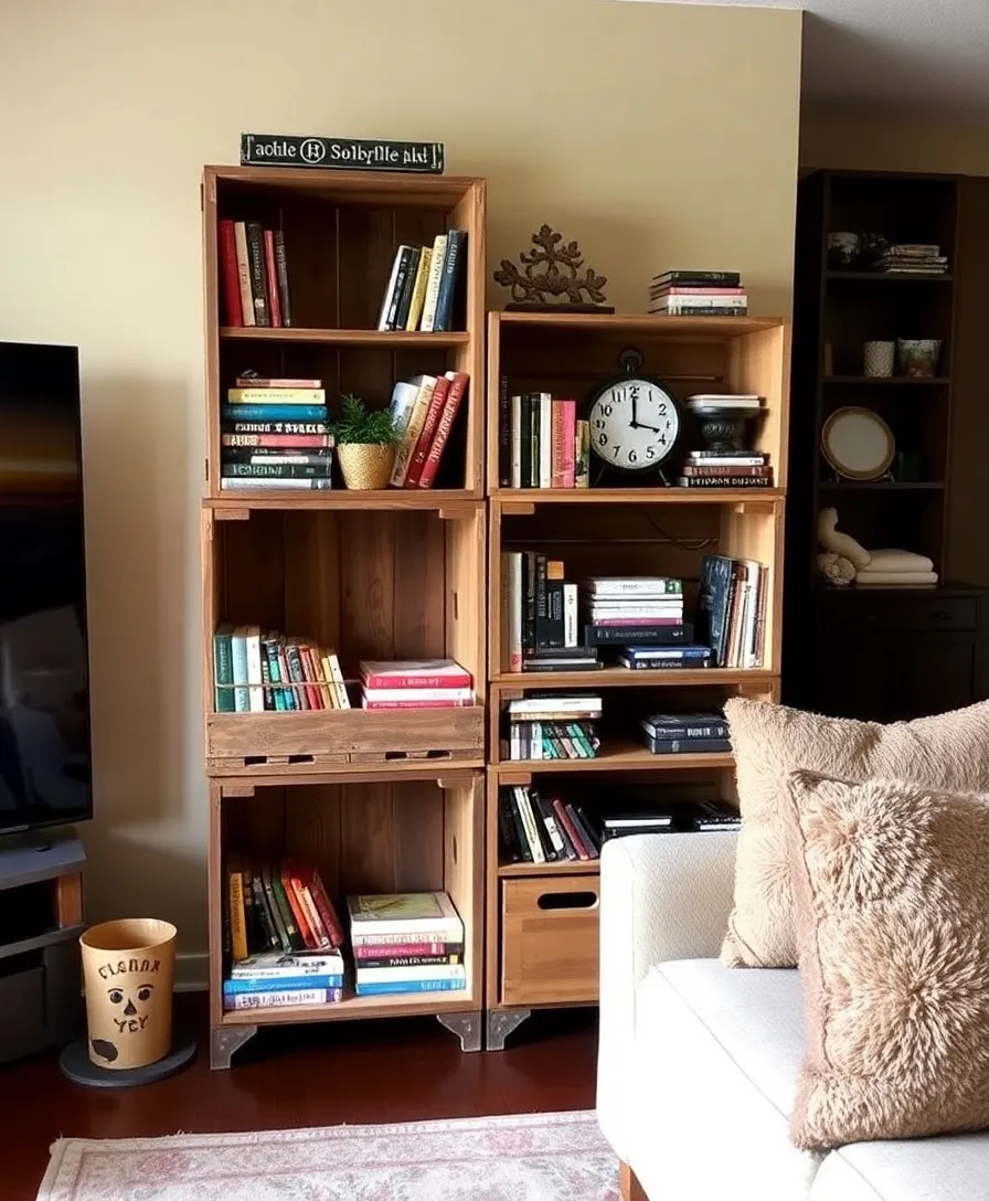 11 DIY Thrift Store Decor Ideas That'll Transform Your Space (And Your Wallet!) - 2. Repurposed Wooden Crates
